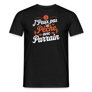 Moment de Pêche avec Parrain - T-shirt homme - noir - Devant - AI Model Male 178 light (178cm)
