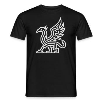 Symbole nordique mystique – Griffon ailé - T-shirt homme - noir - Devant - AI Model Male 178 light (178cm)