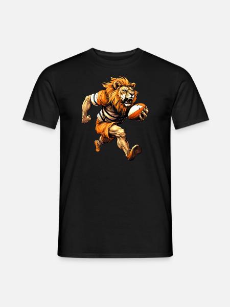 Lion rugby player - Men's T-Shirt - black