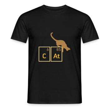Cat (Calcium, Astat)(Katze) - Männer T-Shirt - Schwarz - Vorne - AI Model Male 178 light (178cm)