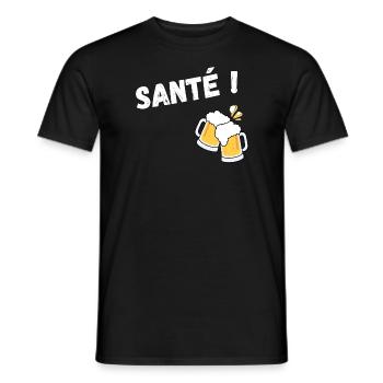 Santé ! - T-shirt homme - noir - Devant - AI Model Male 178 light (178cm)