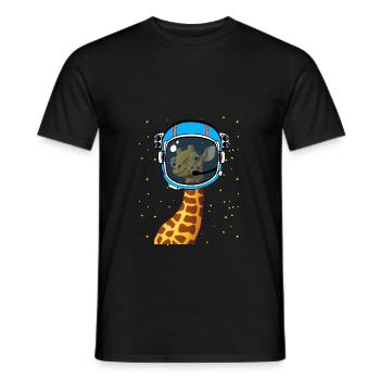 Astronaute Girafe dans l'espace safari - T-shirt homme - noir - Devant - AI Model Male 178 light (178cm)