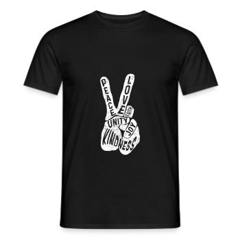 Frieden Freiheit und Liebe - Männer T-Shirt - Schwarz - Vorne - AI Model Male 178 light (178cm)
