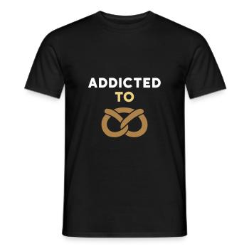 Addicted to pretzel (Brezel) - Männer T-Shirt - Schwarz - Vorne - AI Model Male 178 light (178cm)