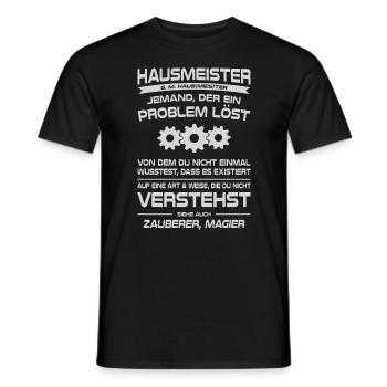 Hausmeister als Problemlöser - Männer T-Shirt - Schwarz - Vorne - AI Model Male 178 light (178cm)