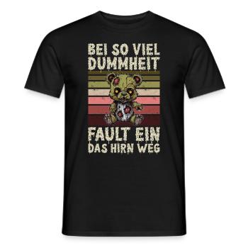 Zombie Teddy Halloween Horror Monster - Männer T-Shirt - Schwarz - Vorne - AI Model Male 178 light (178cm)