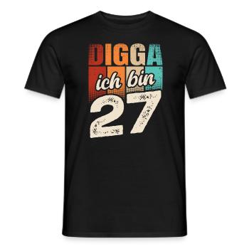 Digga Ich Bin 27 Jahre 27. Geburtstag - Männer T-Shirt - Schwarz - Vorne - AI Model Male 178 light (178cm)