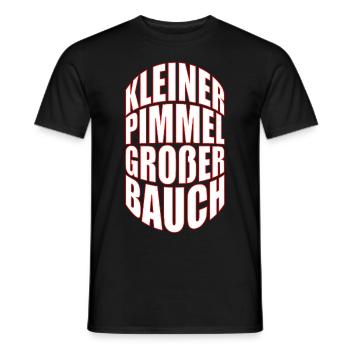 Funshirt Kleiner Pimmel großer Bauch, lustiges JGA - Männer T-Shirt - Schwarz - Vorne - AI Model Male 178 light (178cm)
