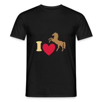 ★ Les couleurs de conception peuvent être modifiées ★ J'adore les chevaux - T-shirt homme - noir - Devant - AI Model Male 178 light (178cm)