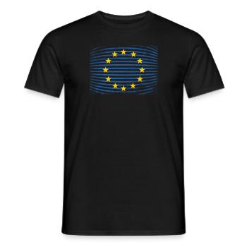 EU European Union Stars Flag Grunge - Men's T-Shirt - black - Front - AI Model Male 178 light (178cm)