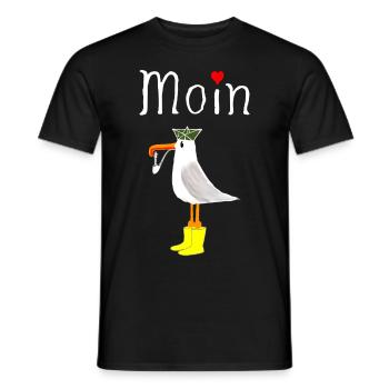Moin Anker Seemann - Männer T-Shirt - Schwarz - Vorne - AI Model Male 178 light (178cm)