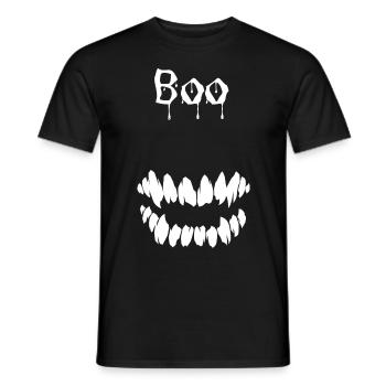 Halloween boo funny lustig zähne teeth - Männer T-Shirt - Schwarz - Vorne - AI Model Male 178 light (178cm)
