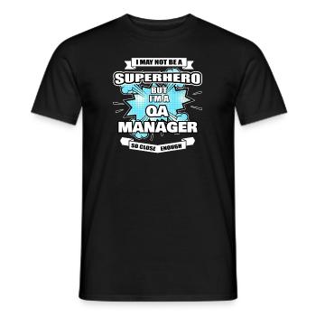 QA Manager Geschenk Superheld QA Manager - Männer T-Shirt - Schwarz - Vorne - AI Model Male 178 light (178cm)
