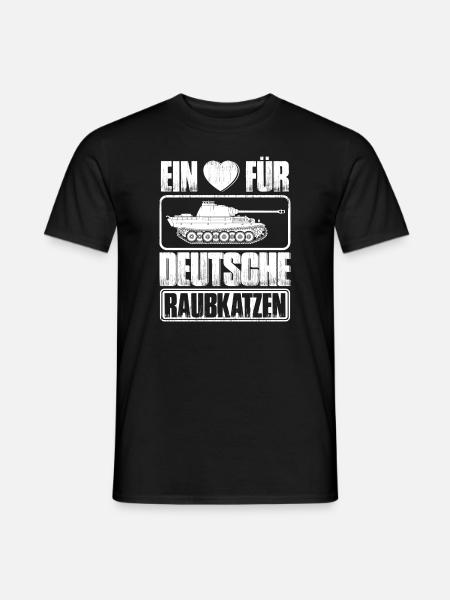 Panzer - Deutsche Raubkatzen - Panzerfahrer - Männer T-Shirt - Schwarz