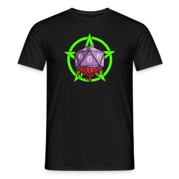 Dice RPG Game Role Playing 666 avec Pentagram - T-shirt homme - noir - Devant - AI Model Male 178 light (178cm)