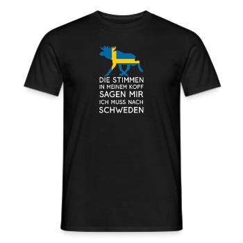 Je dois aller en Suède - les voix dans la tête - T-shirt homme - noir - Devant - AI Model Male 178 light (178cm)