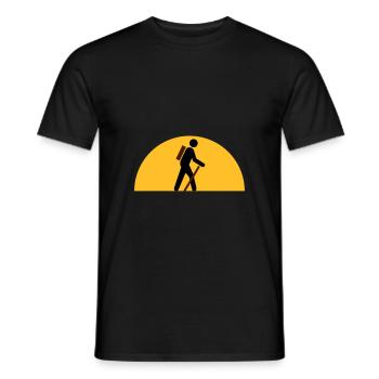 ★ Designfarben änderbar ★ Wanderer, Himmelskörper - Männer T-Shirt - Schwarz - Vorne - AI Model Male 178 light (178cm)