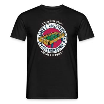 kicker table football ball table football - Men's T-Shirt - black - Front - AI Model Male 178 light (178cm)