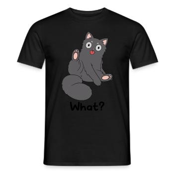What? - Men's T-Shirt - black - Front - AI Model Male 178 light (178cm)