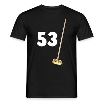 53 Birthday Brooms 53 Years Gift HUmour - Men's T-Shirt - black - Front - AI Model Male 178 light (178cm)