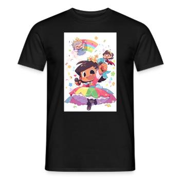 Diverse Pride Trio: Celebrating Friendship and - Men's T-Shirt - black - Front - AI Model Male 178 light (178cm)