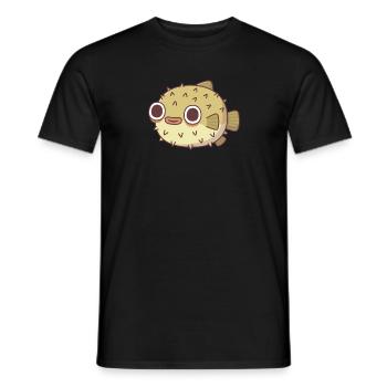 Poisson globe mignon - T-shirt homme - noir - Devant - AI Model Male 178 light (178cm)