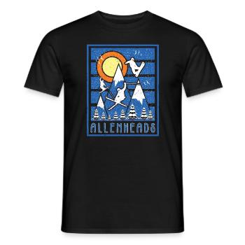 Retro Allnenhads Ski Sunset - Men's T-Shirt - black - Front - AI Model Male 178 light (178cm)