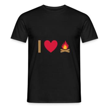 J’adore le feu de camp - T-shirt homme - noir - Devant - AI Model Male 178 light (178cm)