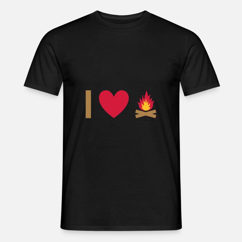 Ich liebe Lagerfeuer - Männer T-Shirt - Schwarz