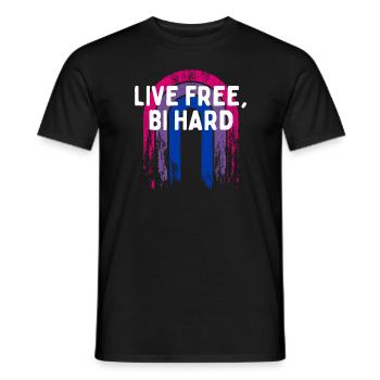 Live Free Bi Hard Bisexual Motivational Quote Bi - T-shirt homme - noir - Devant - AI Model Male 178 light (178cm)