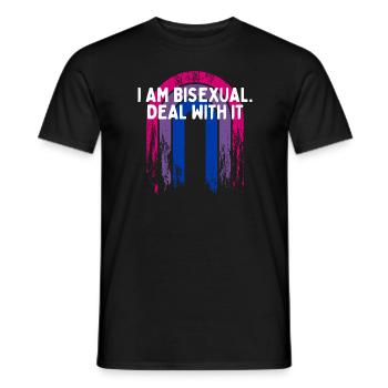 Je suis bisexuel Deal with It Bi Dictons Bi Pride - T-shirt homme - noir - Devant - AI Model Male 178 light (178cm)
