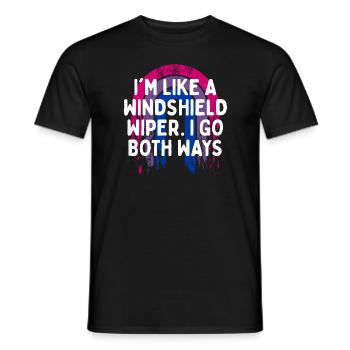 Je vais dans les deux sens Bisexuel LGBTQ Bi Pride Drôle de papa - T-shirt homme - noir - Devant - AI Model Male 178 light (178cm)