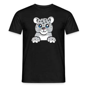 Snow leopard - Men's T-Shirt - black - Front - AI Model Male 178 light (178cm)