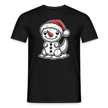 Dino Snowman Christmas - Men's T-Shirt - black - Front - AI Model Male 178 light (178cm)