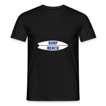 ★ Designfarben änderbar ★ Surf Beach (Surfbrett) - Männer T-Shirt - Schwarz - Vorne - AI Model Male 178 light (178cm)