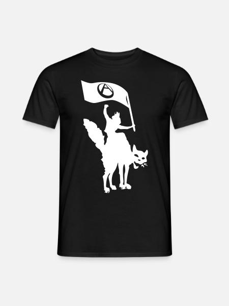 Anarcho cat flag human - Men's T-Shirt - black