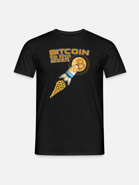 fuse blue bitcoin moon - Men's T-Shirt - black