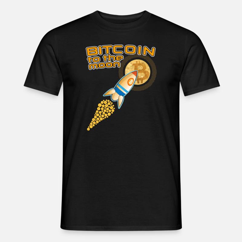 fusee blue bitcoin moon - T-shirt homme - noir