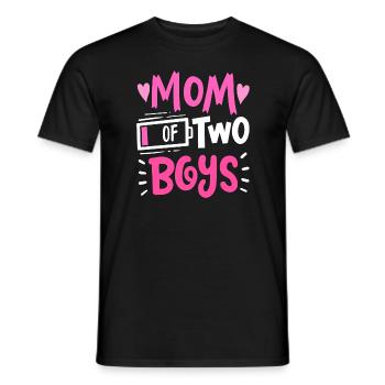 Maman de 2 garçons Batterie faible Drôle Fête des mères - T-shirt homme - noir - Devant - AI Model Male 178 light (178cm)