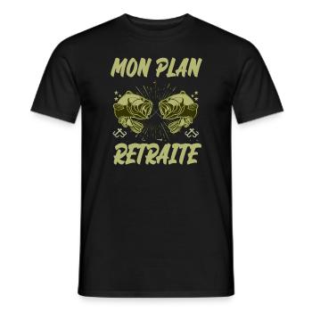 mon plan retraite - T-shirt homme - noir - Devant - AI Model Male 178 light (178cm)