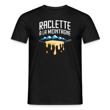 Raclette à la montagne - T-shirt homme - noir - Devant - AI Model Male 178 light (178cm)