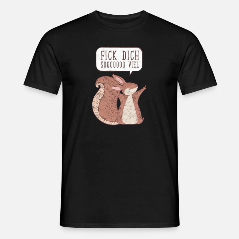 Eichhörnchen Fick Dich Lustig Geschenk - Männer T-Shirt - Schwarz