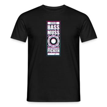 Techno ACID Psytrance The Bass Fucks - Men's T-Shirt - black - Front - AI Model Male 178 light (178cm)