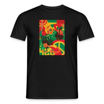 Reggae Rastafarian Rasta - Men's T-Shirt - black - Front - AI Model Male 178 light (178cm)