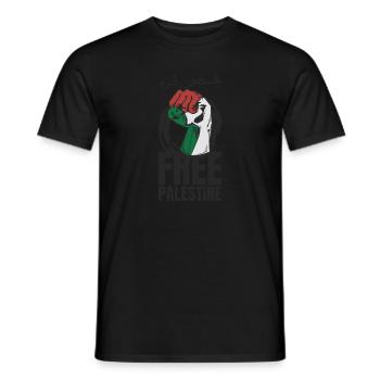 Free Palestine Movement - Men's T-Shirt - black - Front - AI Model Male 178 light (178cm)