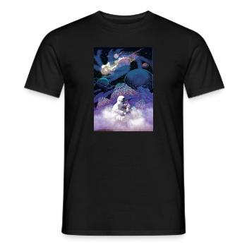 Chemise psychédélique astronaute LSD - T-shirt homme - noir - Devant - AI Model Male 178 light (178cm)