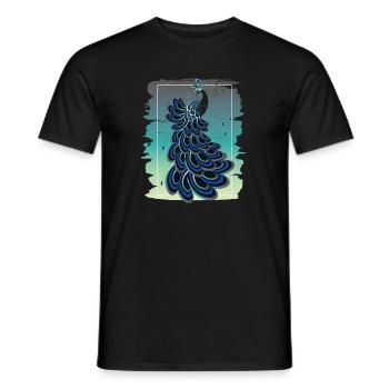 Blauer Pfau Pfauvogel Tropenvogel - Männer T-Shirt - Schwarz - Vorne - AI Model Male 178 light (178cm)