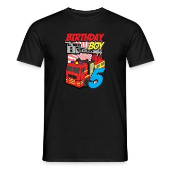 Feuerwehr fünfter Geburtstag für Feuerwehrmänner K - Männer T-Shirt - Schwarz - Vorne - AI Model Male 178 light (178cm)