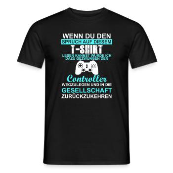 Gamer Zocker Games Pc - Lustiges Gaming Spruch - Männer T-Shirt - Schwarz - Vorne - AI Model Male 178 light (178cm)