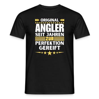 Anglers matured to perfection - Men's T-Shirt - black - Front - AI Model Male 178 light (178cm)